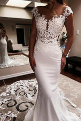 Cap Sleeves Wedding Dresses Mermaid Long Online