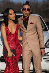 Newinlook Men's Notch Lapel Prom Outfit - Stylish Three Piece Suit