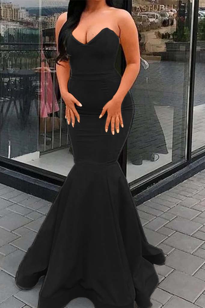 Newinlook Sweetheart Mermaid Yellow Evening Dress