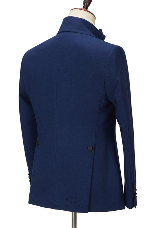 Newinlook Formal Dark Navy Two-Piece Dinner Suit with Peak Lapel for Men