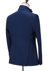 Newinlook Formal Dark Navy Two-Piece Dinner Suit with Peak Lapel for Men