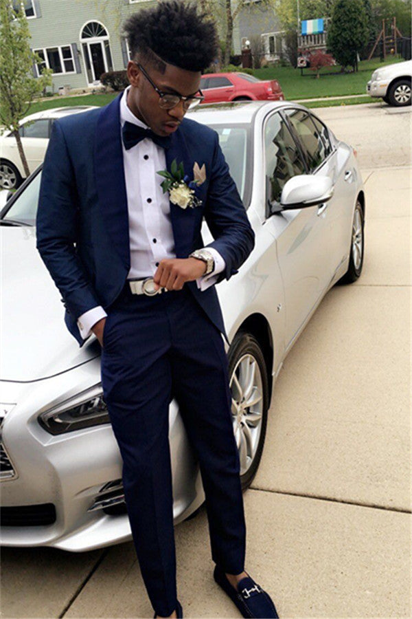 Newinlook Stylish Two-Piece Dark Navy Wedding Suit for Men