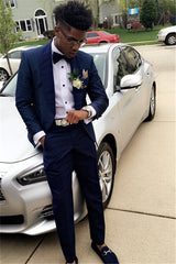 Newinlook Stylish Two-Piece Dark Navy Wedding Suit for Men