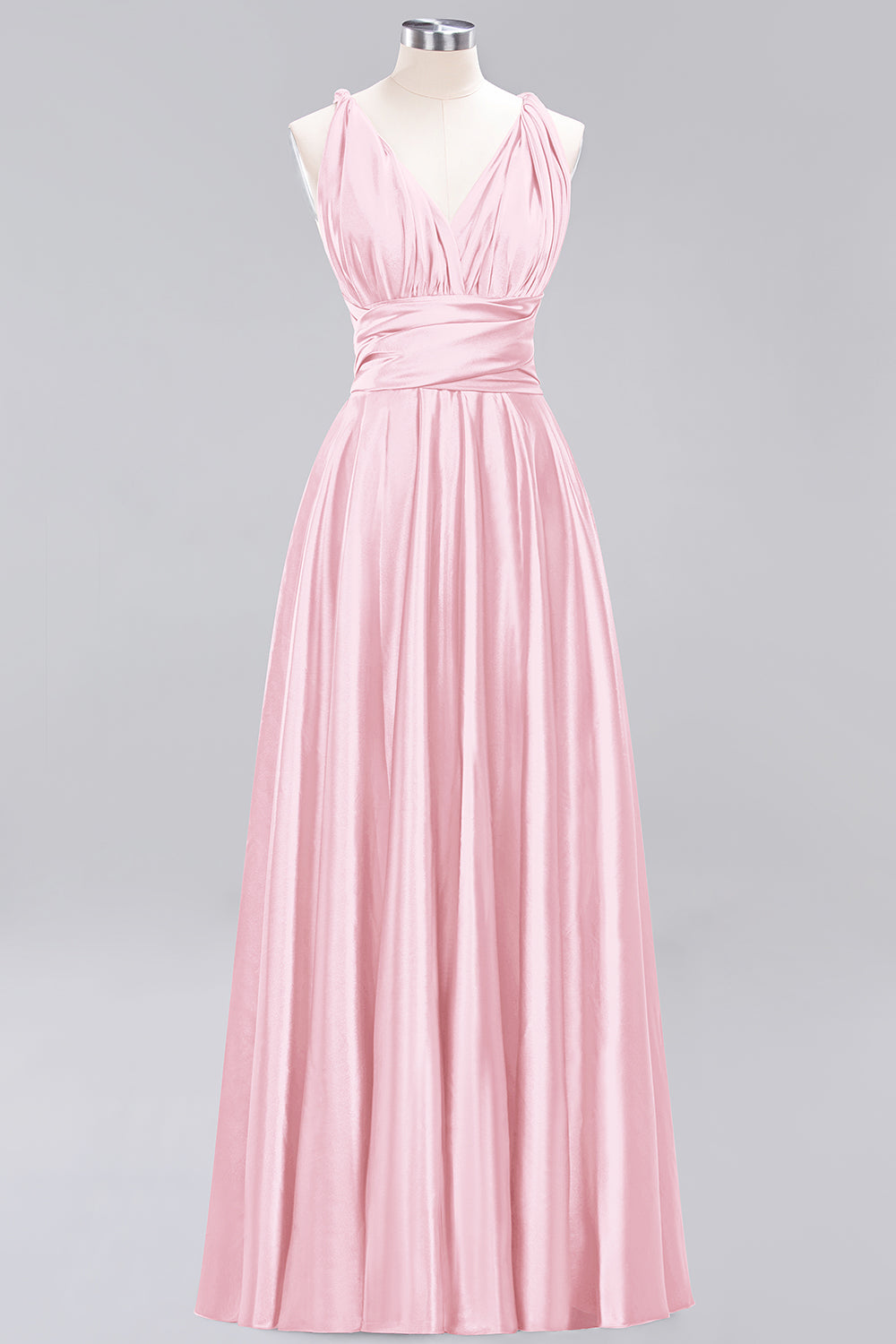 Chic Burgundy Satin Long Bridesmaid Dresses With One Shoulder