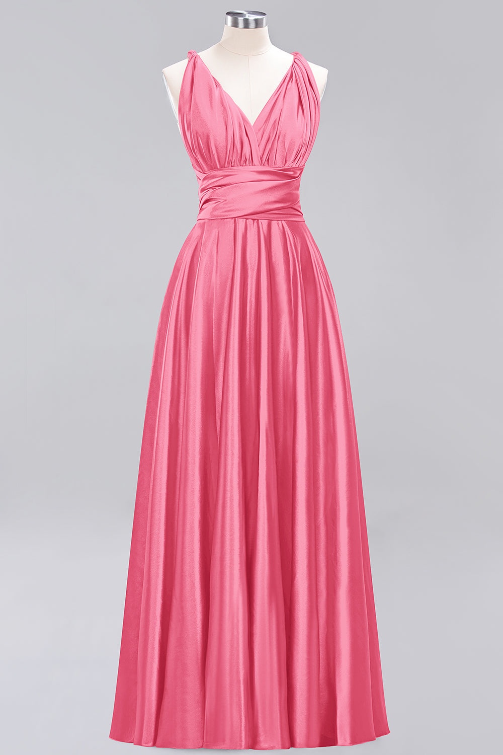 Chic Burgundy Satin Long Bridesmaid Dresses With One Shoulder