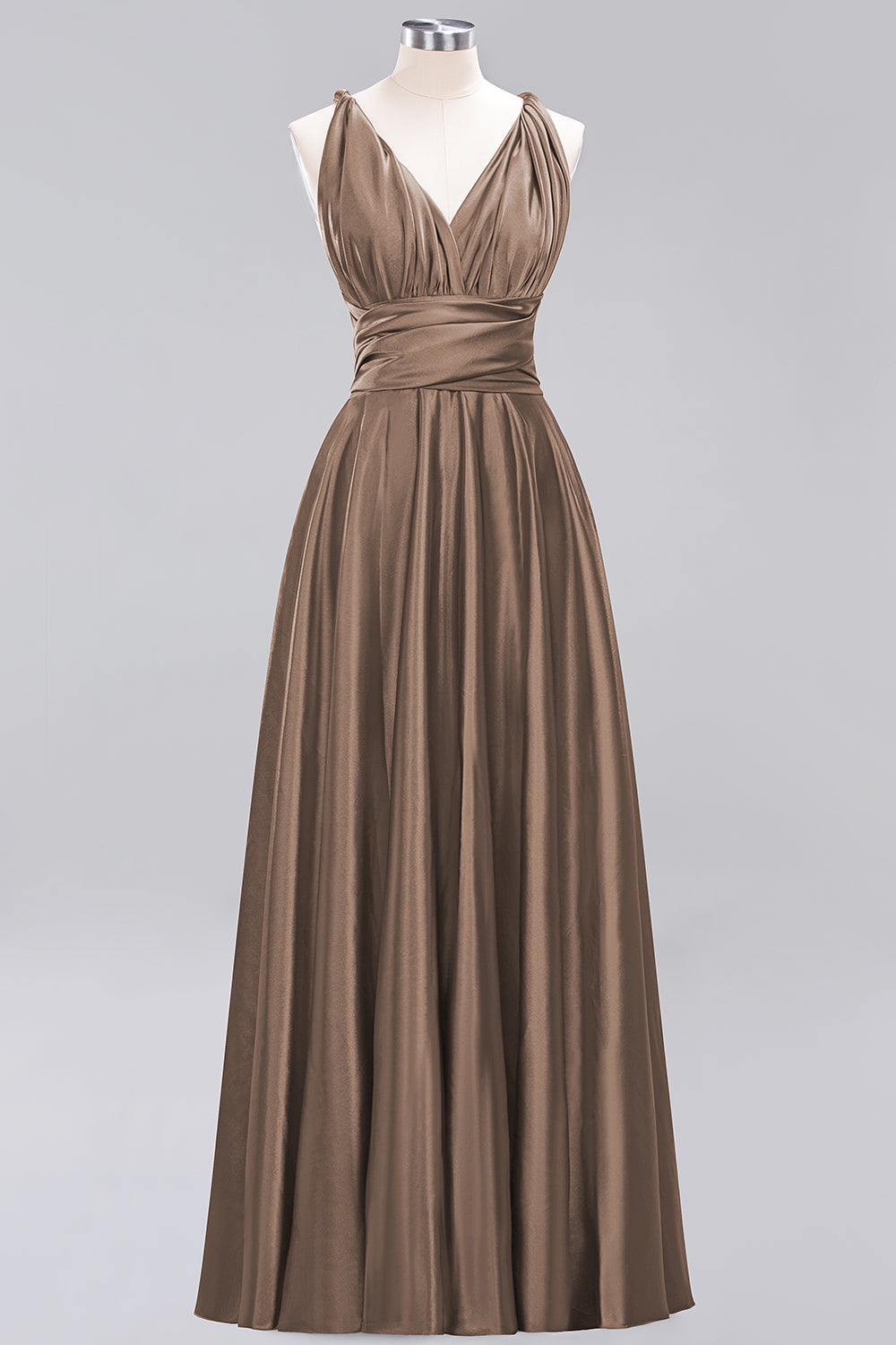 Chic Burgundy Satin Long Bridesmaid Dresses With One Shoulder