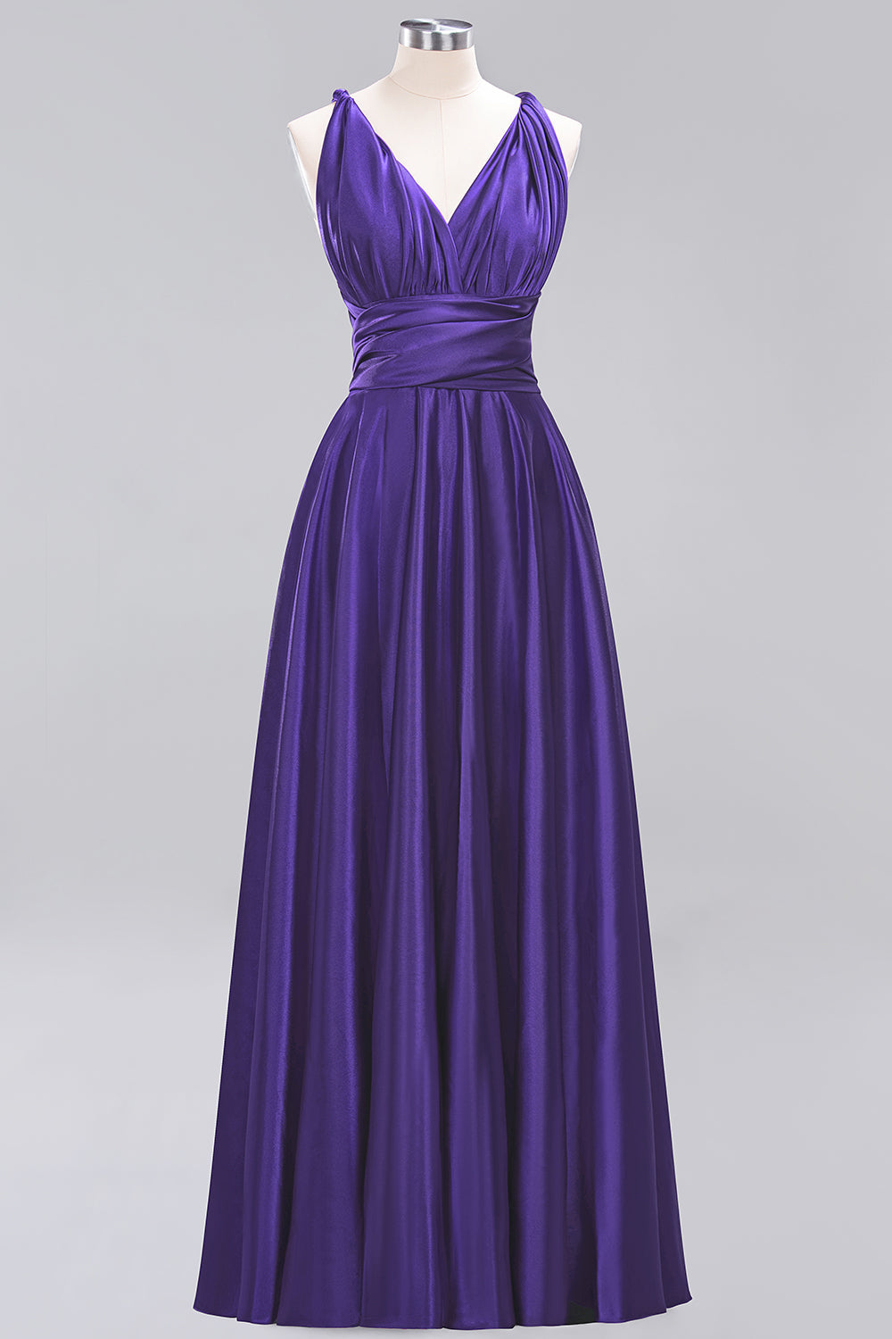 Chic Burgundy Satin Long Bridesmaid Dresses With One Shoulder