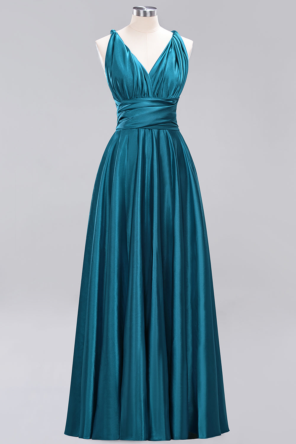 Chic Burgundy Satin Long Bridesmaid Dresses With One Shoulder