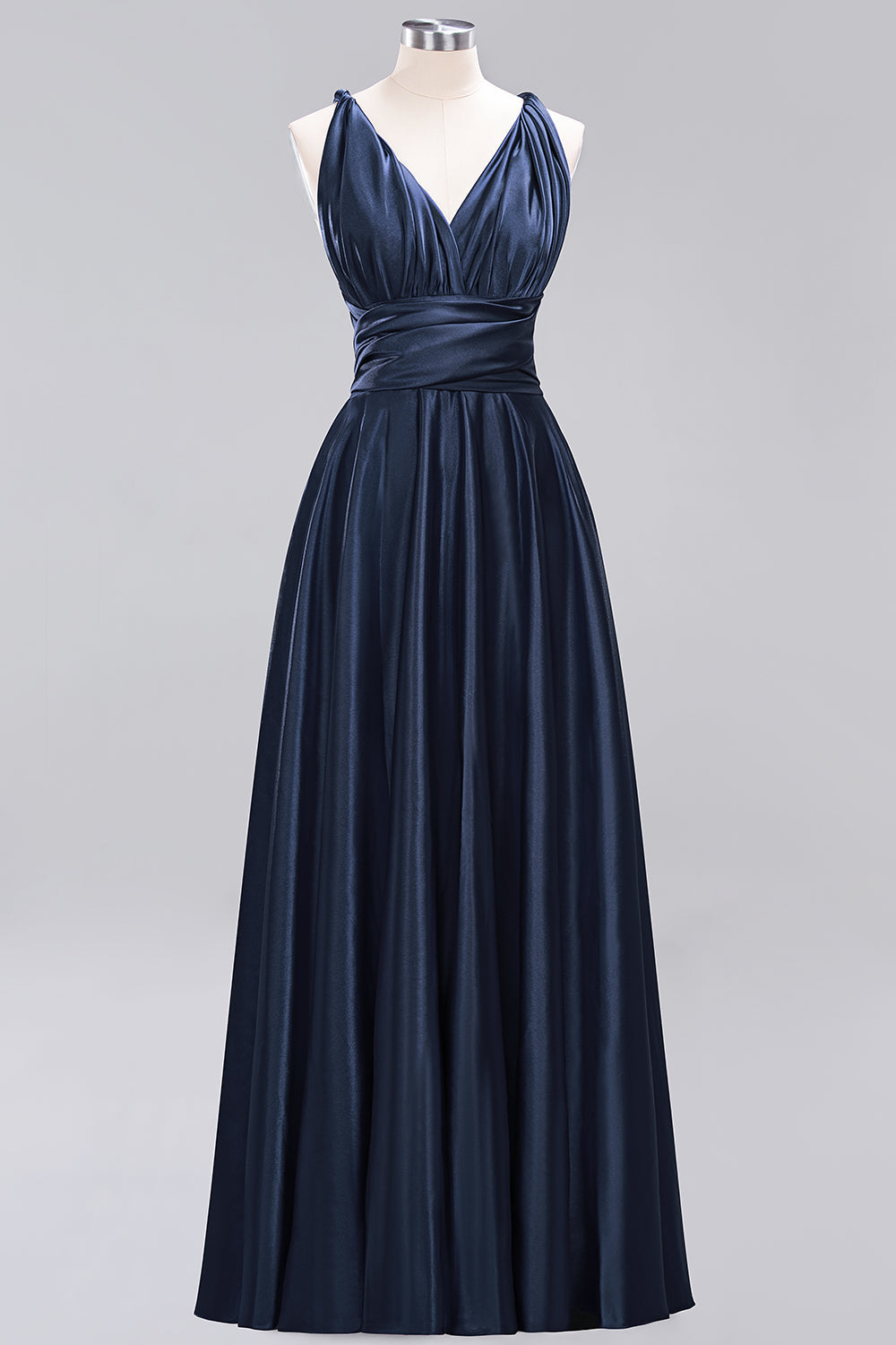 Chic Burgundy Satin Long Bridesmaid Dresses With One Shoulder