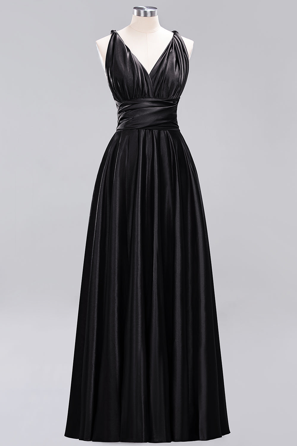 Chic Burgundy Satin Long Bridesmaid Dresses With One Shoulder