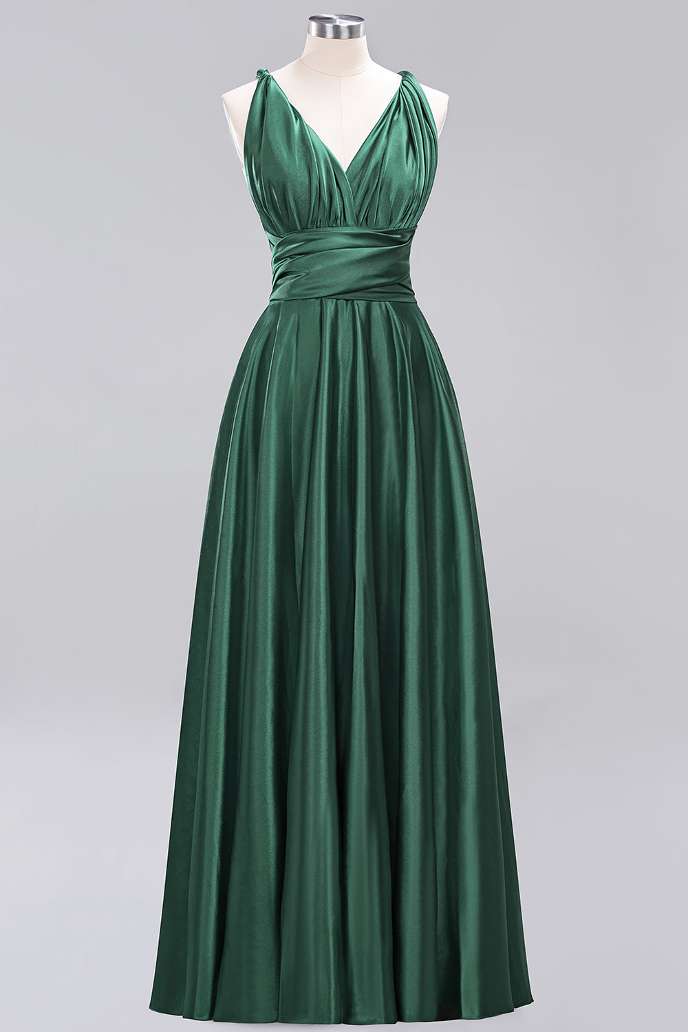 Chic Burgundy Satin Long Bridesmaid Dresses With One Shoulder