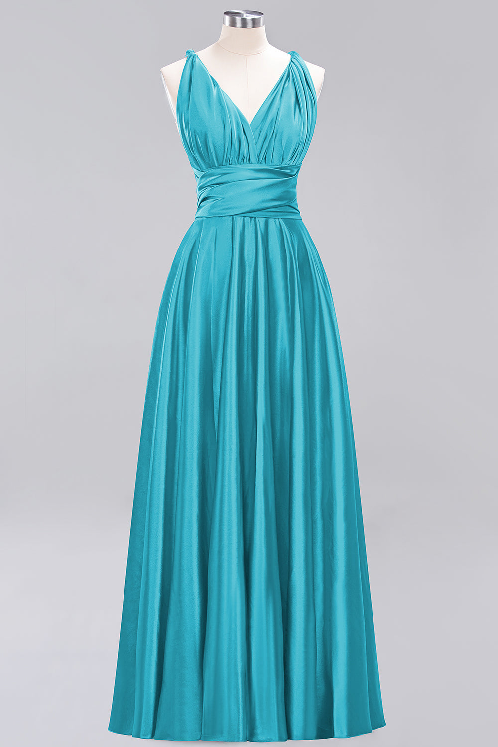 Chic Burgundy Satin Long Bridesmaid Dresses With One Shoulder