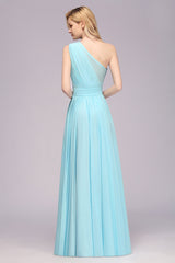 Chic Hi-Lo One Shoulder Ruffle Affordable Bridesmaid Dress Affordable