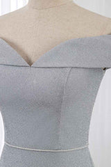 Chic Off-the-Shoulder Sleeveless Long Prom Dresses with Front Slit Online