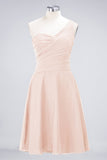 Chic One-Shoulder Short Burgundy Affordable Bridesmaid Dress with Ruffle