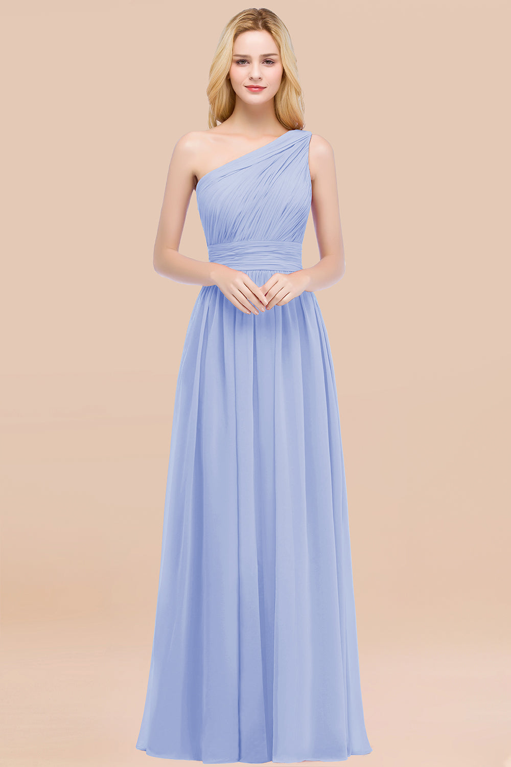 Chic One-shoulder Sleeveless Burgundy Chiffon Bridesmaid Dresses Online