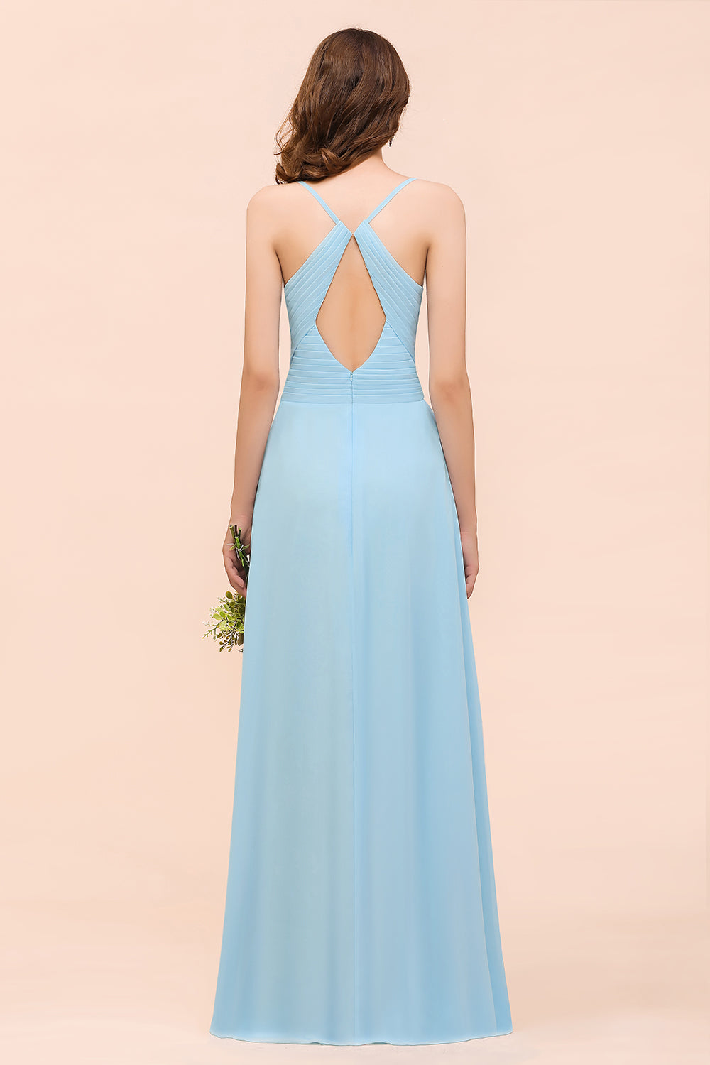 Chic Spaghetti Straps Ruffle Sky Blue Chiffon Bridesmaid Dresses Newinlook Chic Spaghetti Straps Ruffle Sky Blue Chiffon Bridesmaid Dresses Newinlook