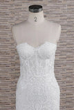 Chic Sweetheart Mermaid Lace Wedding Dresses White Sleeveless Bridal Gowns With Appliques On Sale