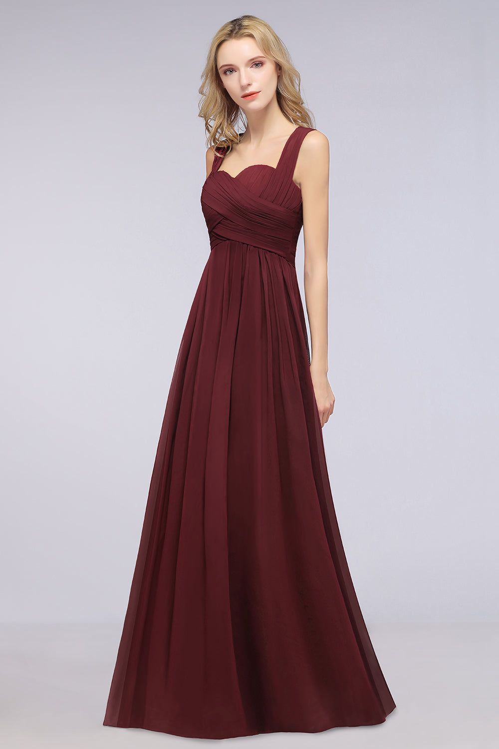 Chic Tiered Sweetheart Cap-Sleeves Bungurdy Bridesmaid Dresses