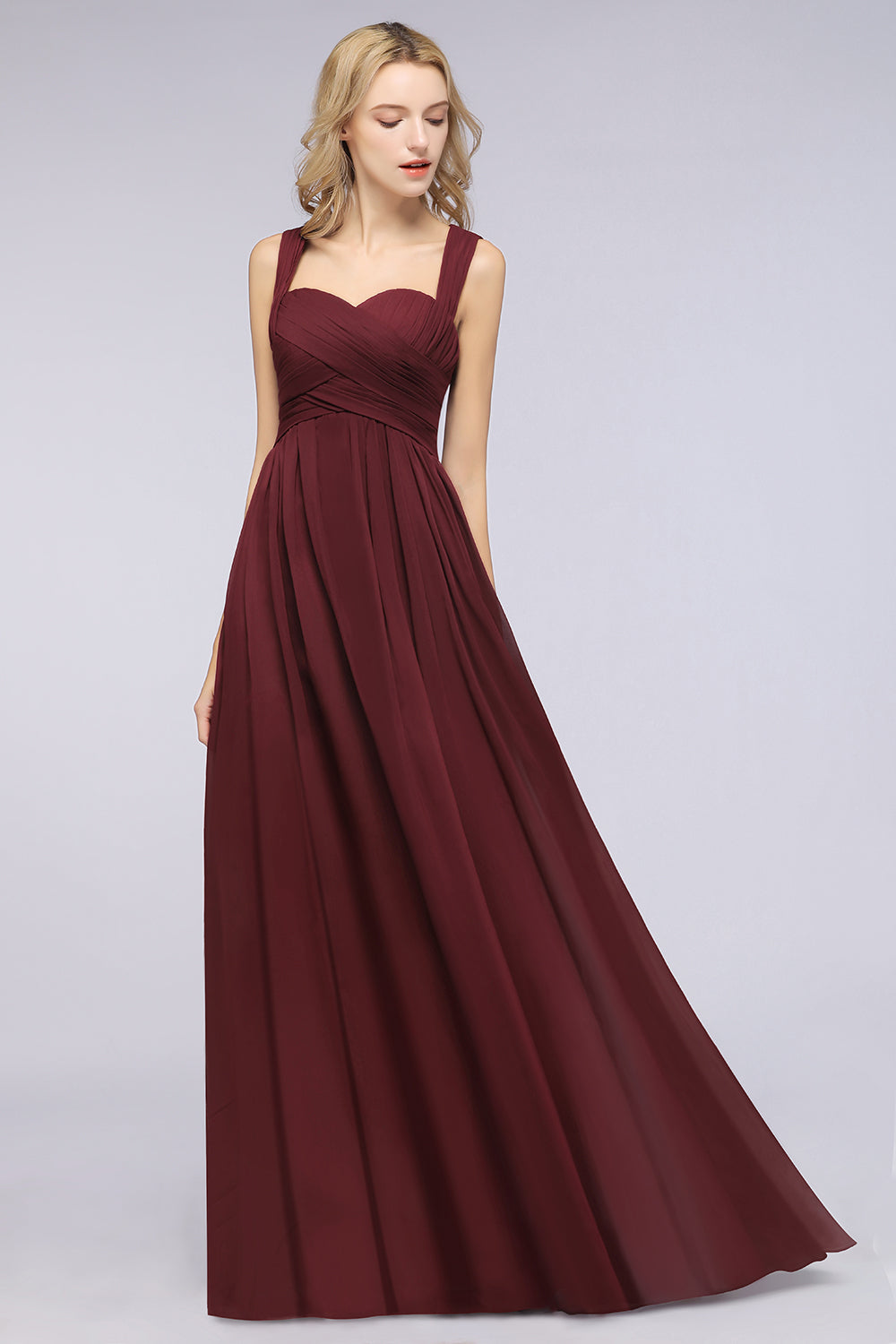 Chic Tiered Sweetheart Cap-Sleeves Bungurdy Bridesmaid Dresses
