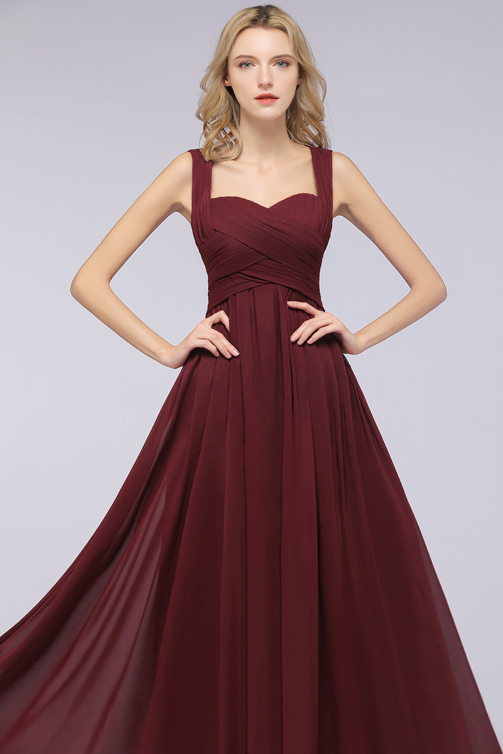 Chic Tiered Sweetheart Cap-Sleeves Bungurdy Bridesmaid Dresses