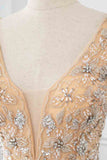 Chic Tulle Straps V-Neck Burgundy Prom Dresses with Rhinestone Appliques Online