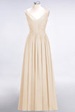Chic V-Neck Straps Ruffle Burgundy Bridesmaid Dresses with Bow Sash