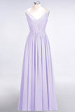 Chic V-Neck Straps Ruffle Burgundy Bridesmaid Dresses with Bow Sash