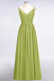 Chic V-Neck Straps Ruffle Burgundy Bridesmaid Dresses with Bow Sash