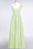 Chic V-Neck Straps Ruffle Burgundy Bridesmaid Dresses with Bow Sash
