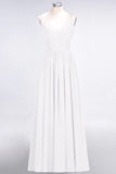Chic V-Neck Straps Ruffle Burgundy Bridesmaid Dresses with Bow Sash