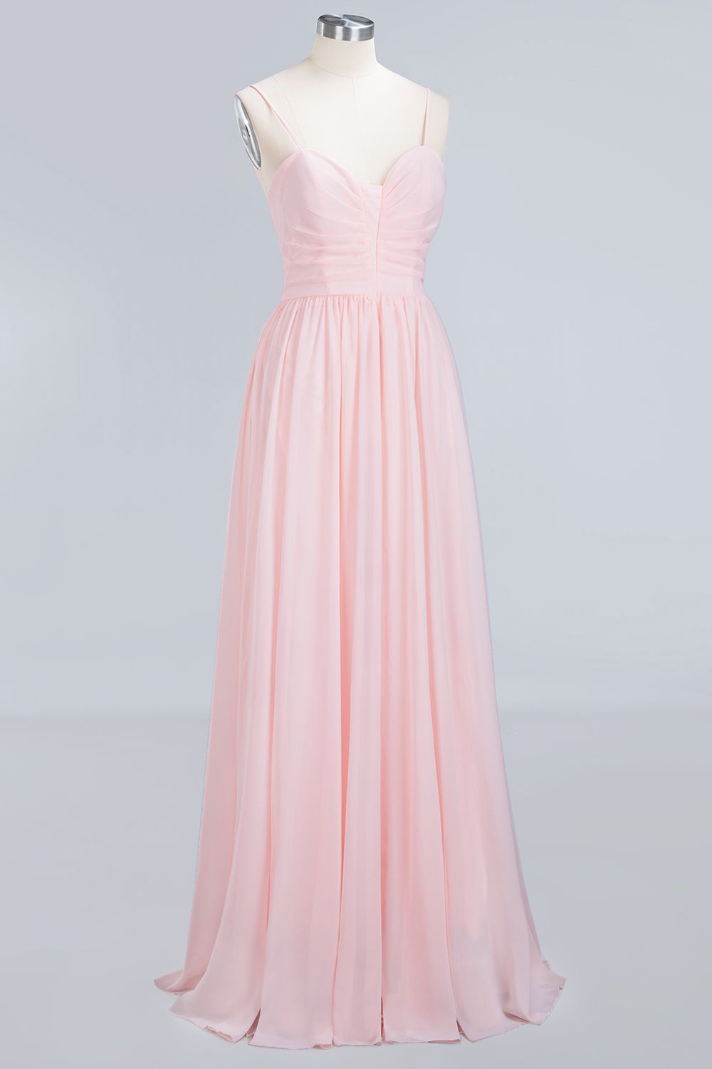 Chiffon Spaghetti-Straps Sleeveless Affordable Bridesmaid Dress Online