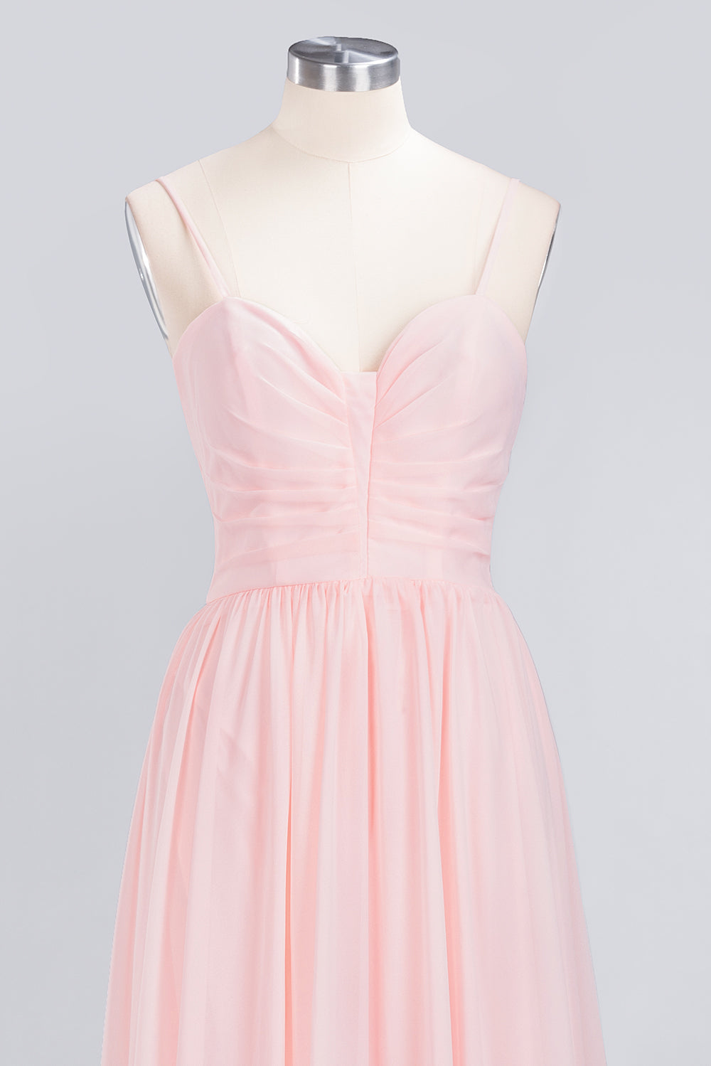 Chiffon Spaghetti-Straps Sleeveless Affordable Bridesmaid Dress Online