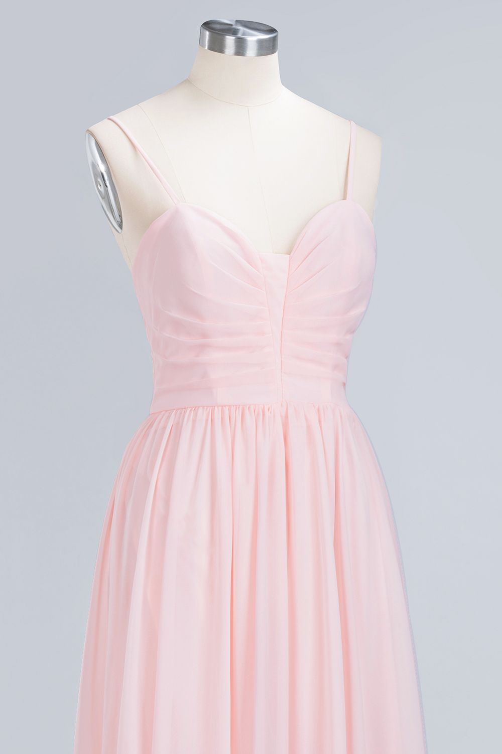 Chiffon Spaghetti-Straps Sleeveless Affordable Bridesmaid Dress Online