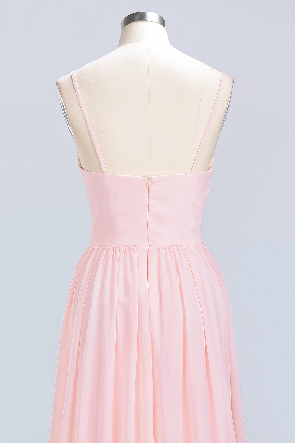 Chiffon Spaghetti-Straps Sleeveless Affordable Bridesmaid Dress Online