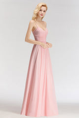 Chiffon Spaghetti-Straps Sleeveless Affordable Bridesmaid Dress Online