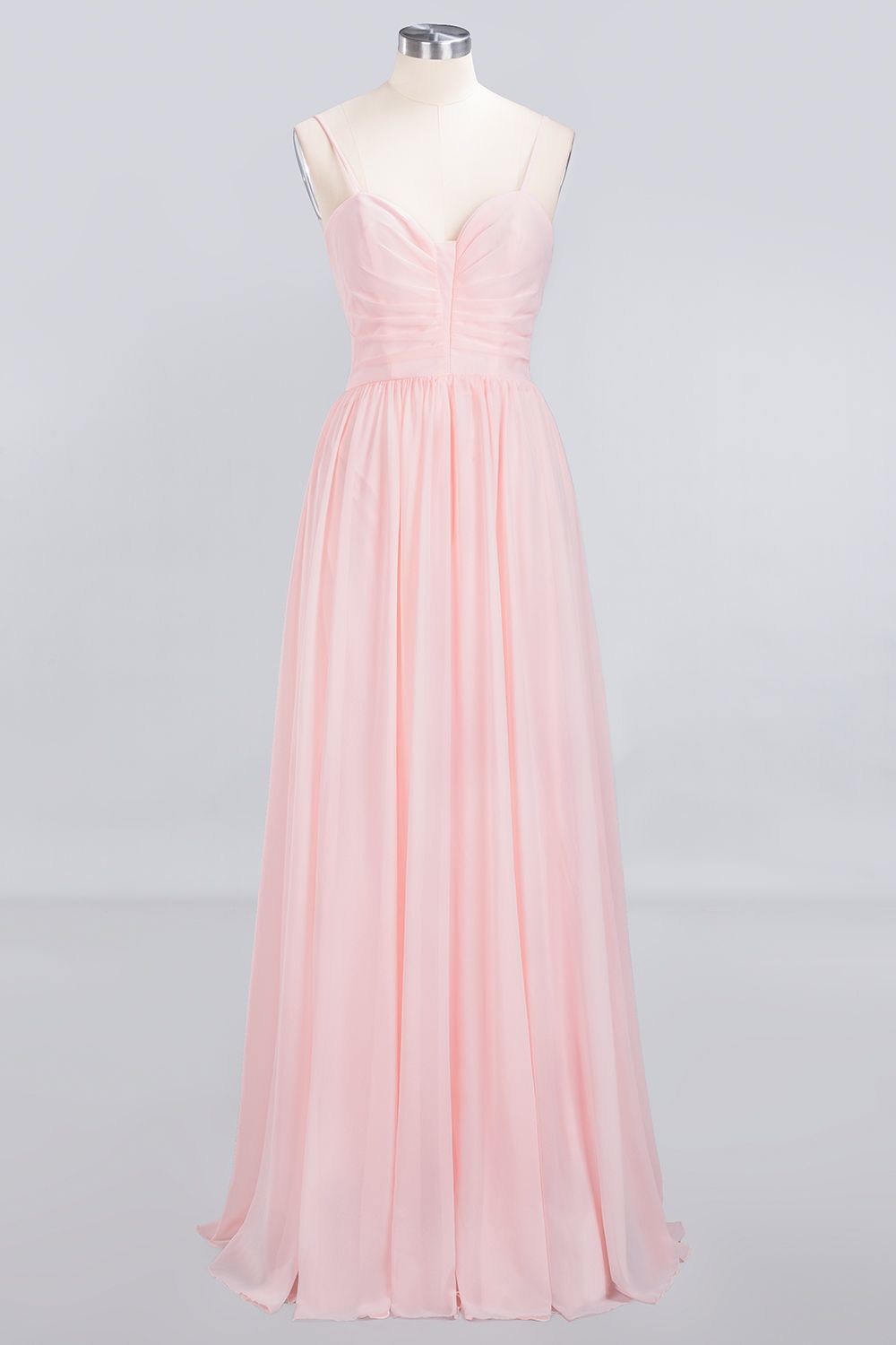 Chiffon Spaghetti-Straps Sleeveless Affordable Bridesmaid Dress Online