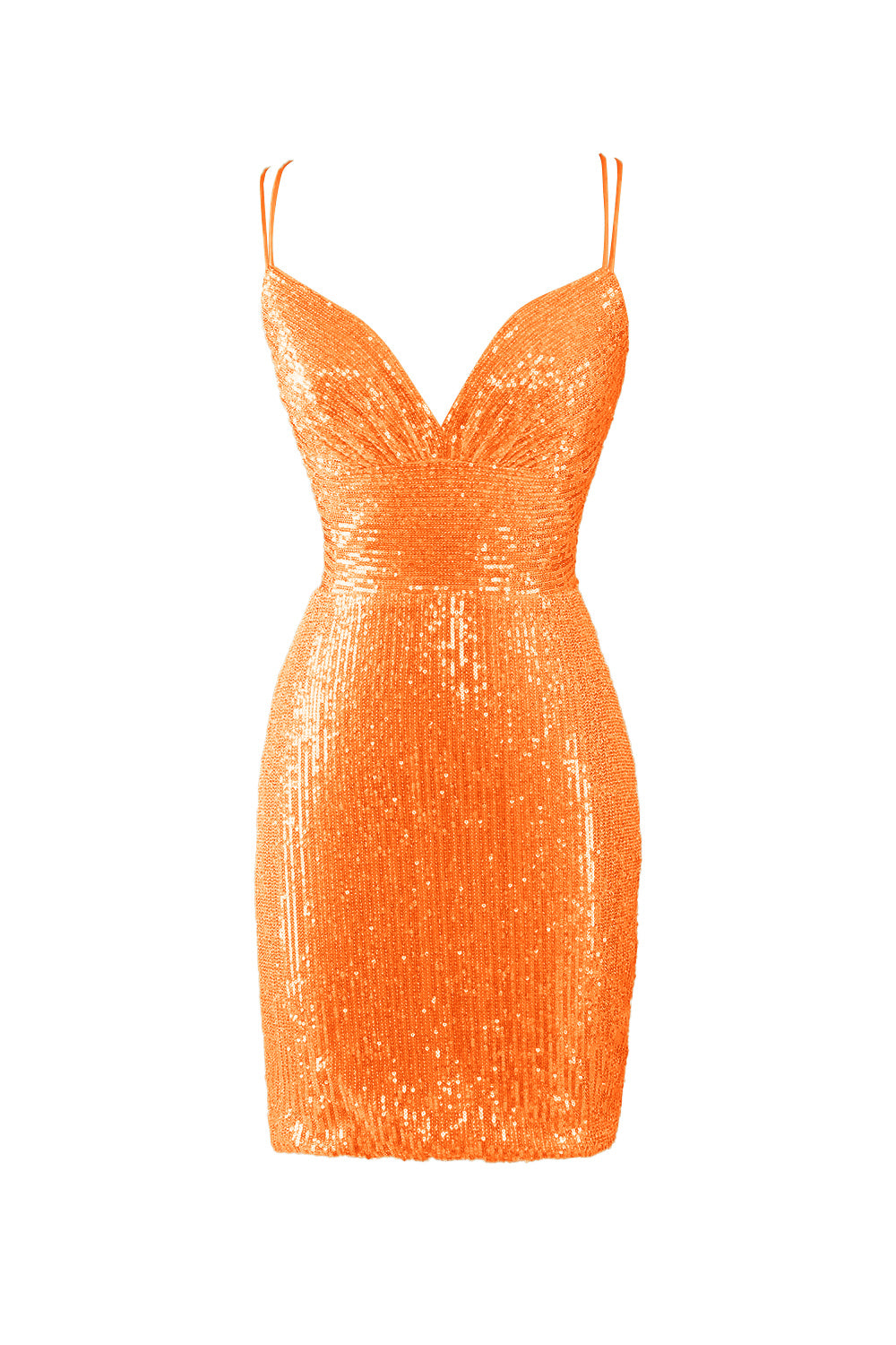 Nigella Bodycon V-Neck Blue Sequined Homecoming Dress