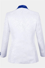 Newinlook Blue Jacquard Tuxedo Suit with Shawl Lapel - Fashionable for Groom