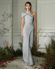 Newinlook Chic White One-Shoulder Irregular Long Party Jump Suit