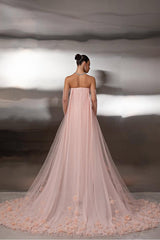 Strapless Sleeveless Long Mermaid Formal Dress With Appliques Gloves