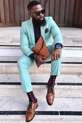Newinlook Elegant Jade Notched Lapel Reception Suit for Groom