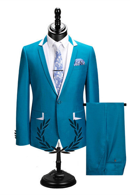 Newinlook Glamorous Slim Fit Business Casual Prom Suit with Notched Lapel
