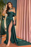 Dark Green Mermaid Prom Dresses Long Slit Online