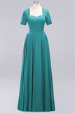 Dark Navy Open-Back Long Bridesmaid Dress With Short Sleeves