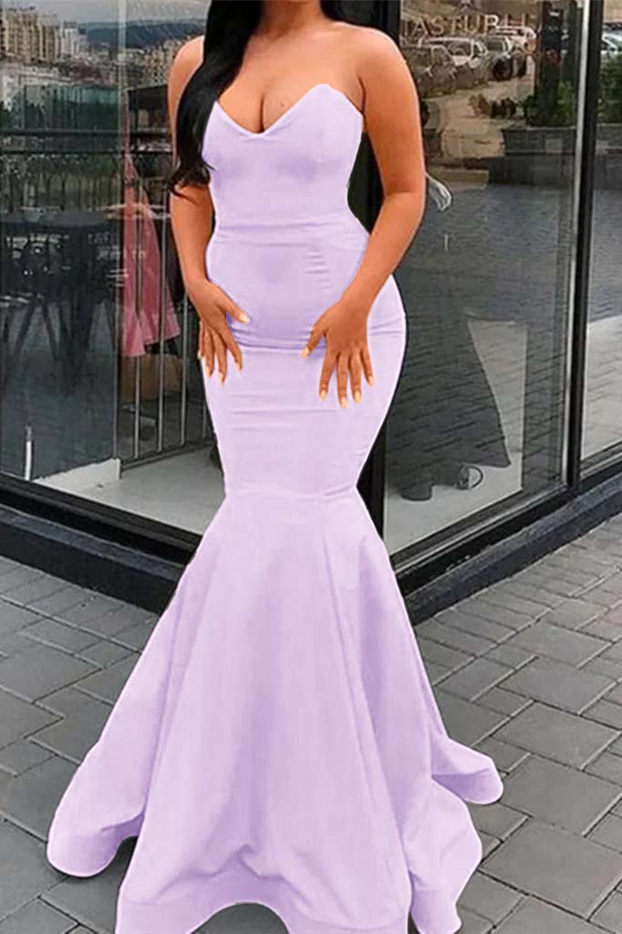 Newinlook Sweetheart Mermaid Yellow Evening Dress