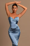 Dusty Blue Prom Dress Sweetheart Mermaid Online