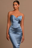 Dusty Blue Prom Dress Sweetheart Mermaid Online