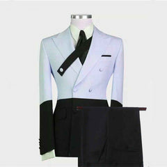 Newinlook Handsome Slim Fit Sky Blue Wedding Suit with Peaked Lapel for Groom’s Party