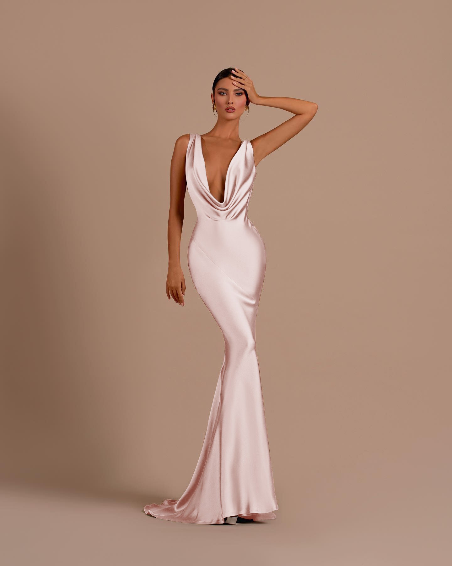Black Deep V Neck Sleeveless Mermaid Long Formal Dress With Pleated